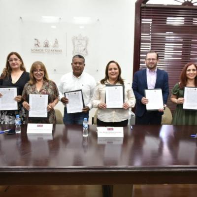 Firman convenios de colaboración y reciben capacitación ayuntamientos de Guaymas y Empalme